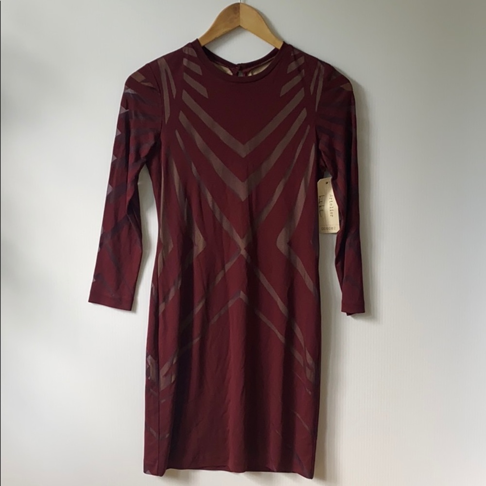 Nicole Miller maroon dress